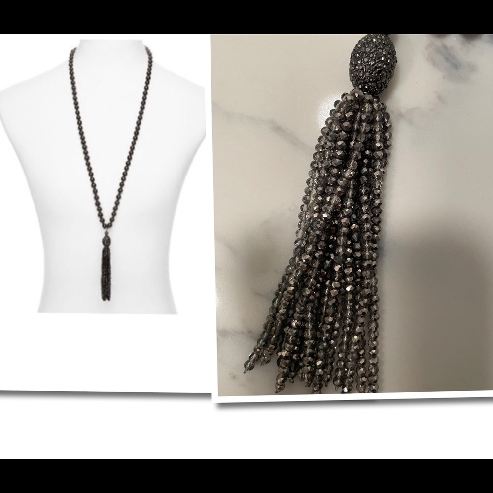 Sequin chunky karma tassel necklace - Bloomies